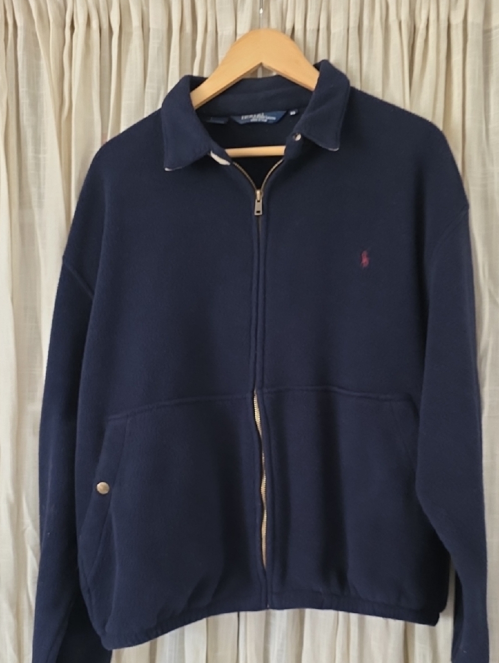 Polo by Ralph Lauren Navy Full-Zip Fleece Jacket with Red Pony